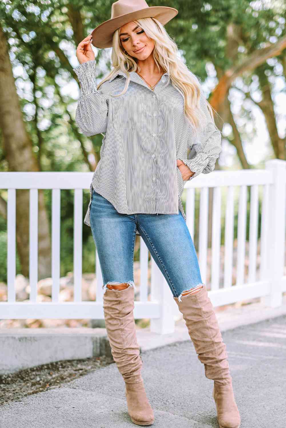 Fernanda Lantern Sleeve Shirt-