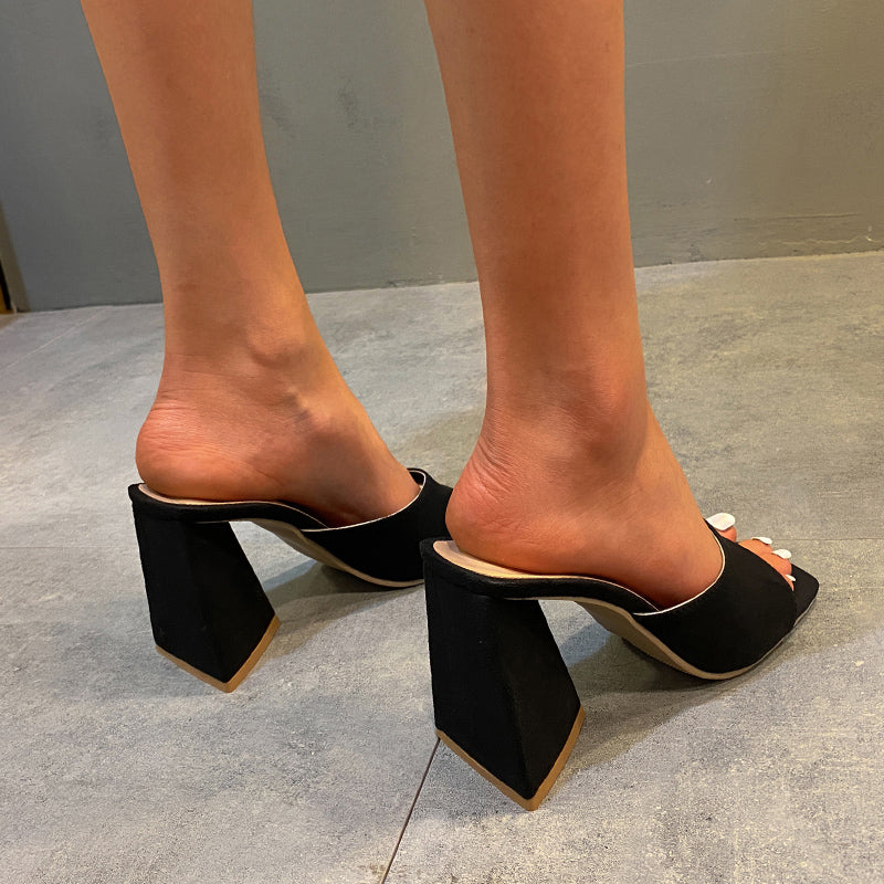 Elegant Women's Outdoor Summer Sandals with Square Toe