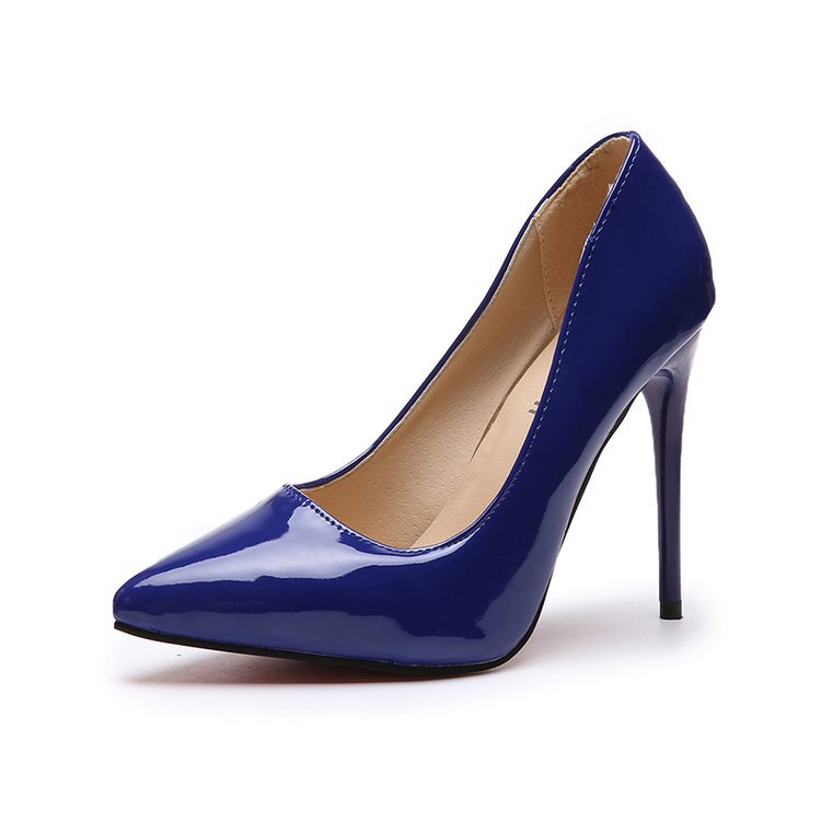 Rubber Pointed Toe High Heels with Thin Heel