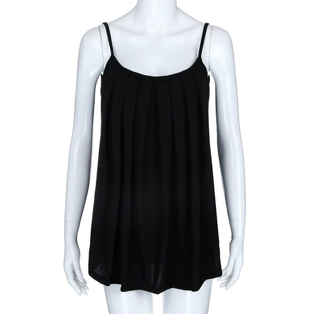 Super Chiffon Women's Pleated Summer Tank Top