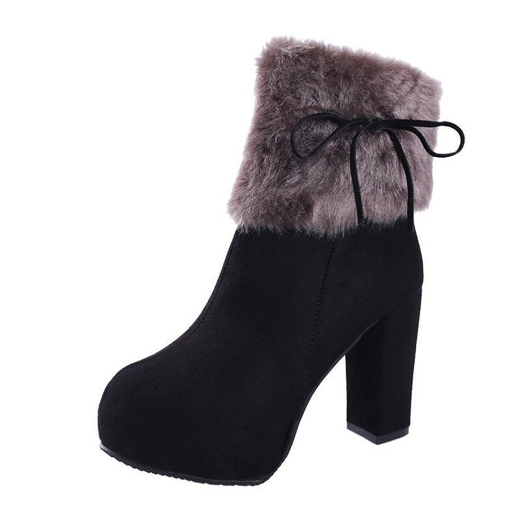 Plus Cashmere Women’s New Style Platform Martin Boots