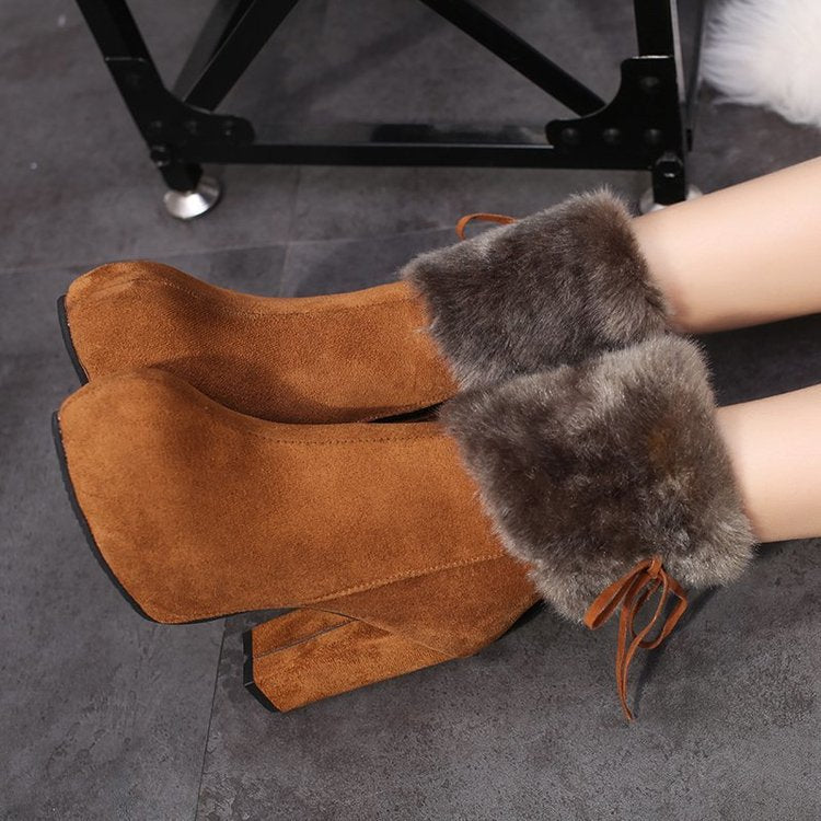 Plus Cashmere Women’s New Style Platform Martin Boots