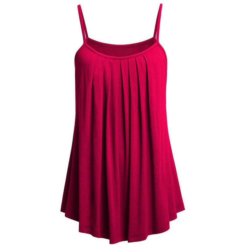 Super Chiffon Women's Pleated Summer Tank Top