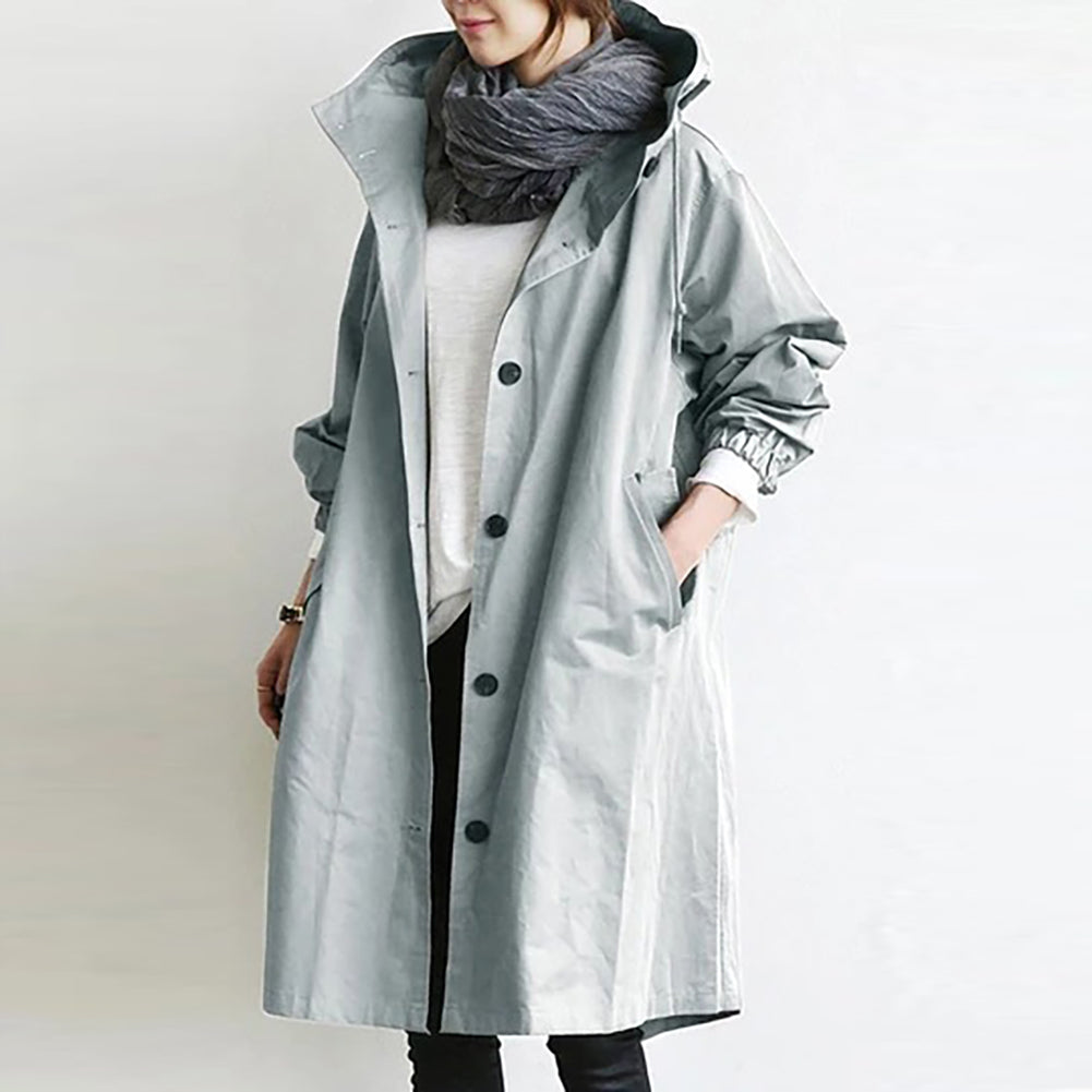 Medium Length Casual Trench Coat for Women in Autumn