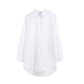 Women's Mid-Length Long Sleeve White Shirt